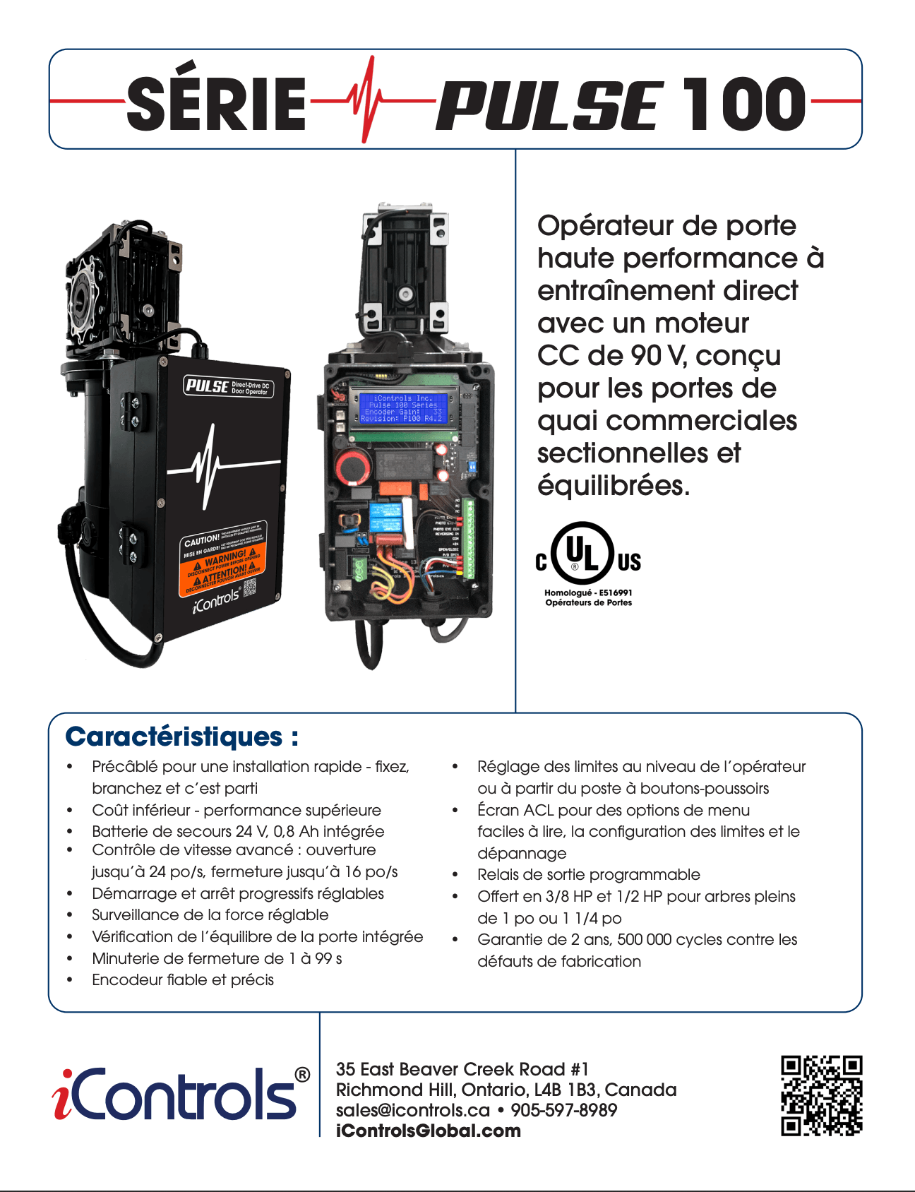 Couverture de la brochure PULSE série 100