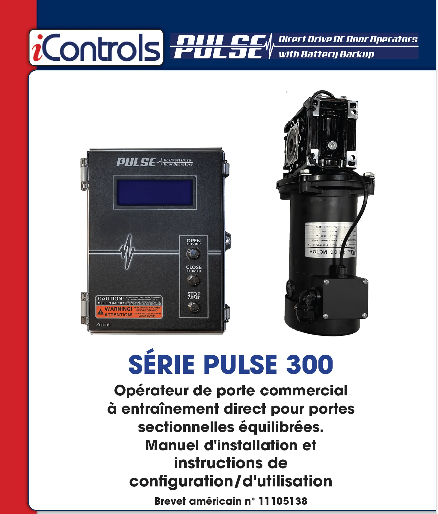 Couverture du manuel d'installation de la série commerciale PULSE 300