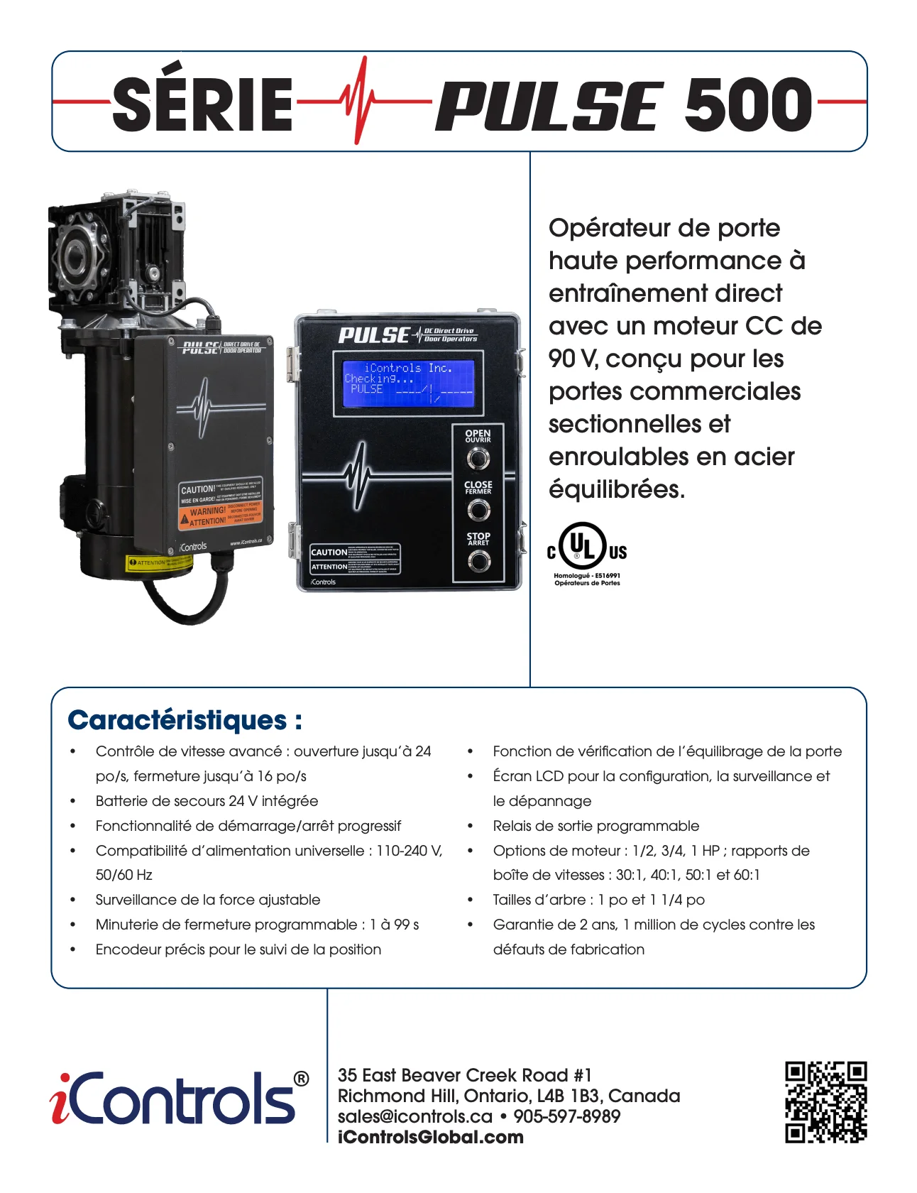 Couverture de la brochure de la série commerciale PULSE 500