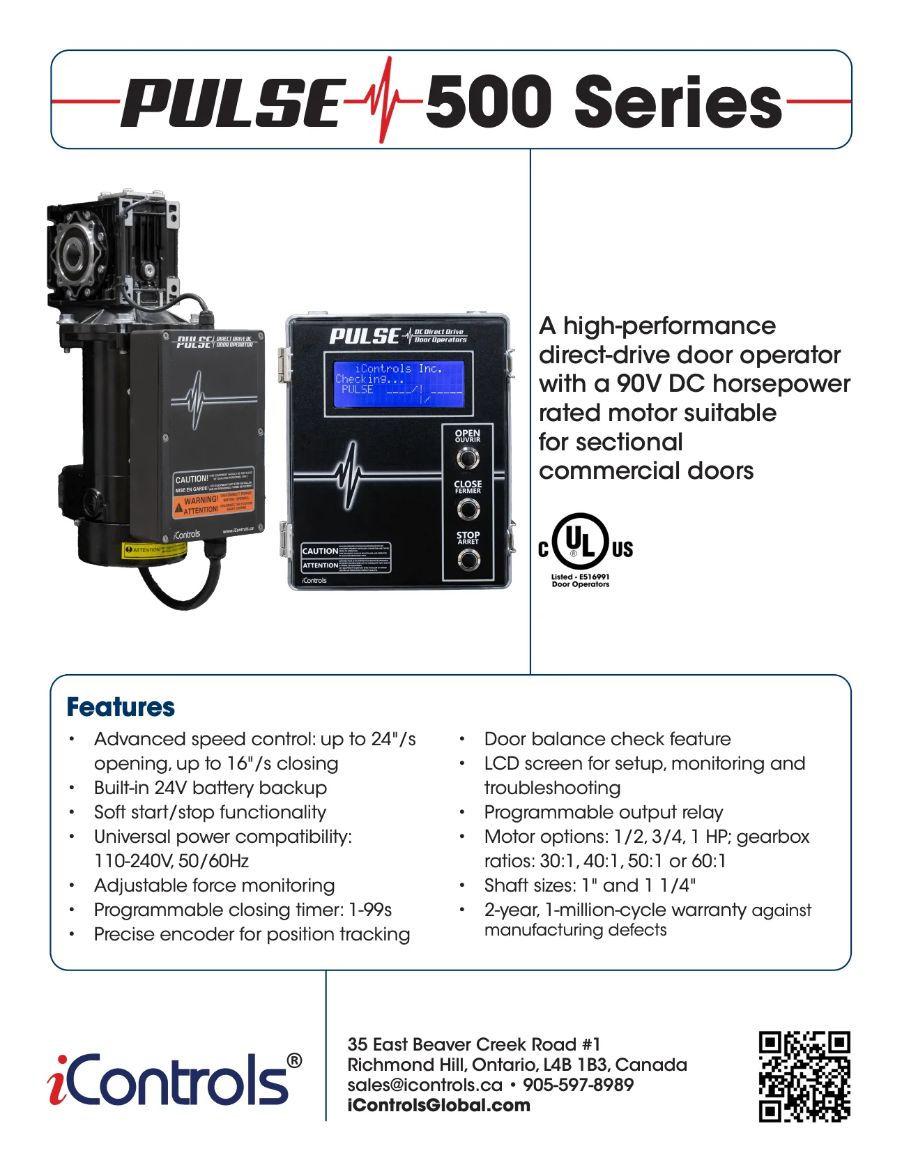 PULSE 500 Commercial Series Brochure Cover