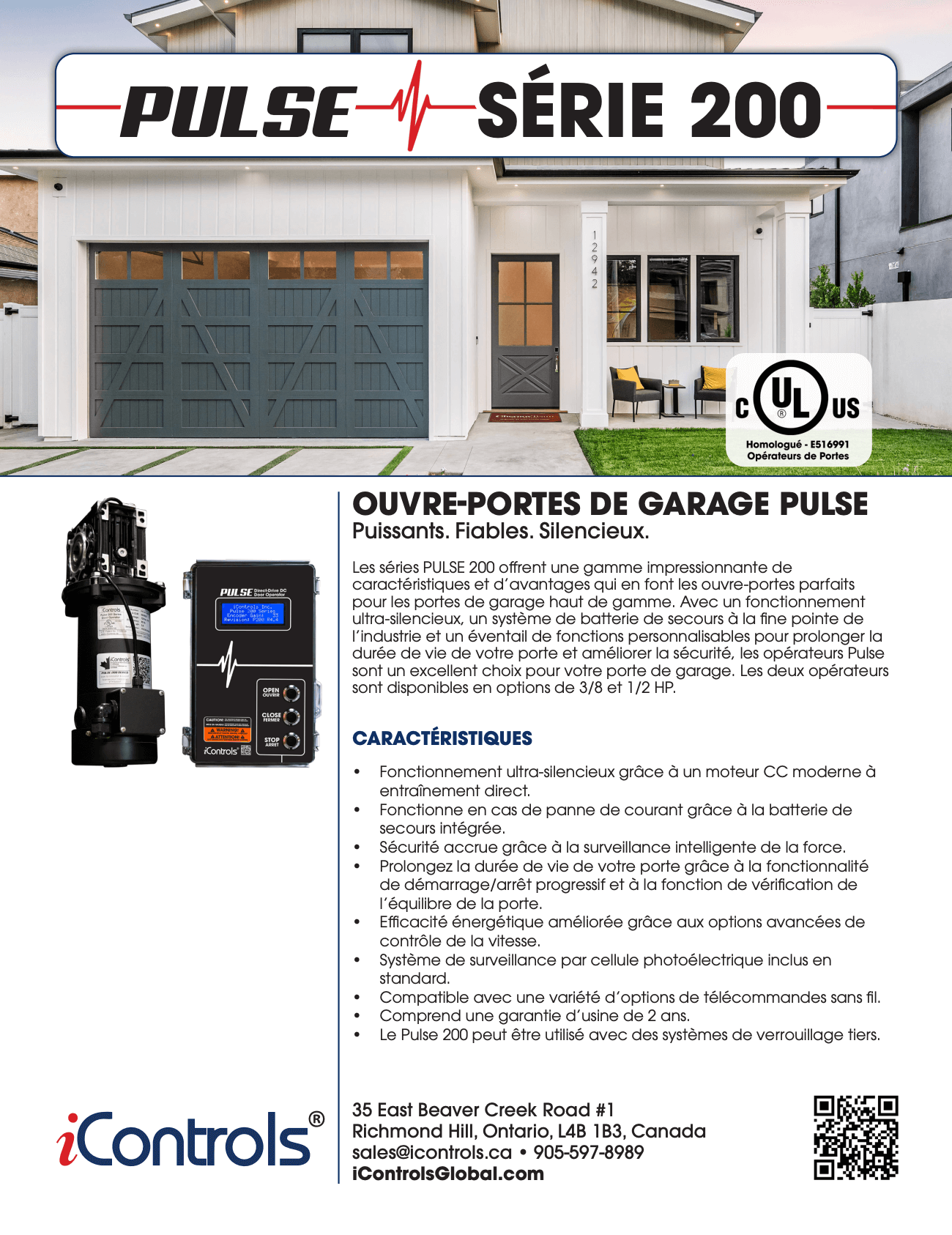 Couverture de la brochure de la série résidentielle PULSE 200